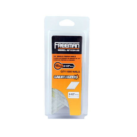 AF1534-25 15-Gauge 34 Degree Angle 2-1/2" Glue Collated Finish Nails (1000 Count)