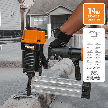 PCTN64 Pneumatic 14-Gauge 2-1/2" Heavy Duty Concrete T Nailer