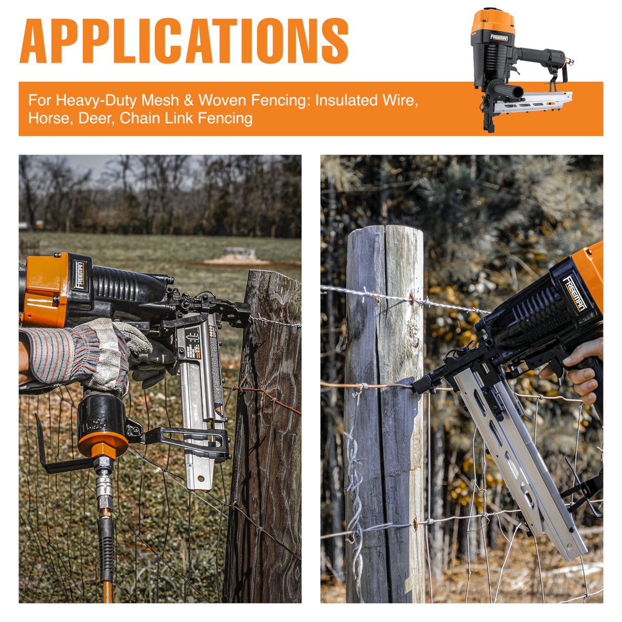 PFS9 Pneumatic 9-Gauge 2" Fencing Stapler