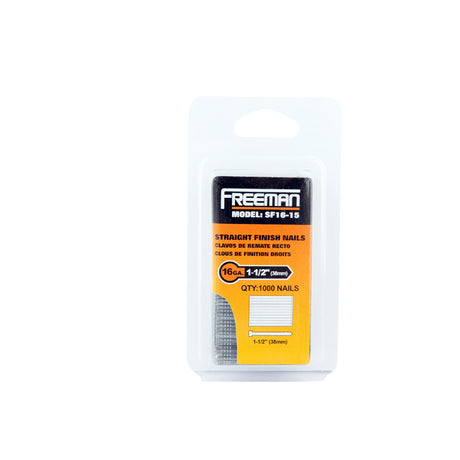 SF16-15 16-Gauge 1-1/2" Glue Collated Straight Finish Nails (1000 Count)
