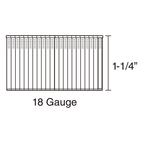 SSBN18-125 18-Gauge 1-1/4" Glue Collated Stainless Steel Brad Nails (1000 Count)